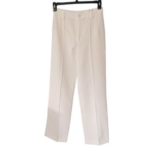 Zara NWT White Button/ Zip Dress Pants Sz Sm